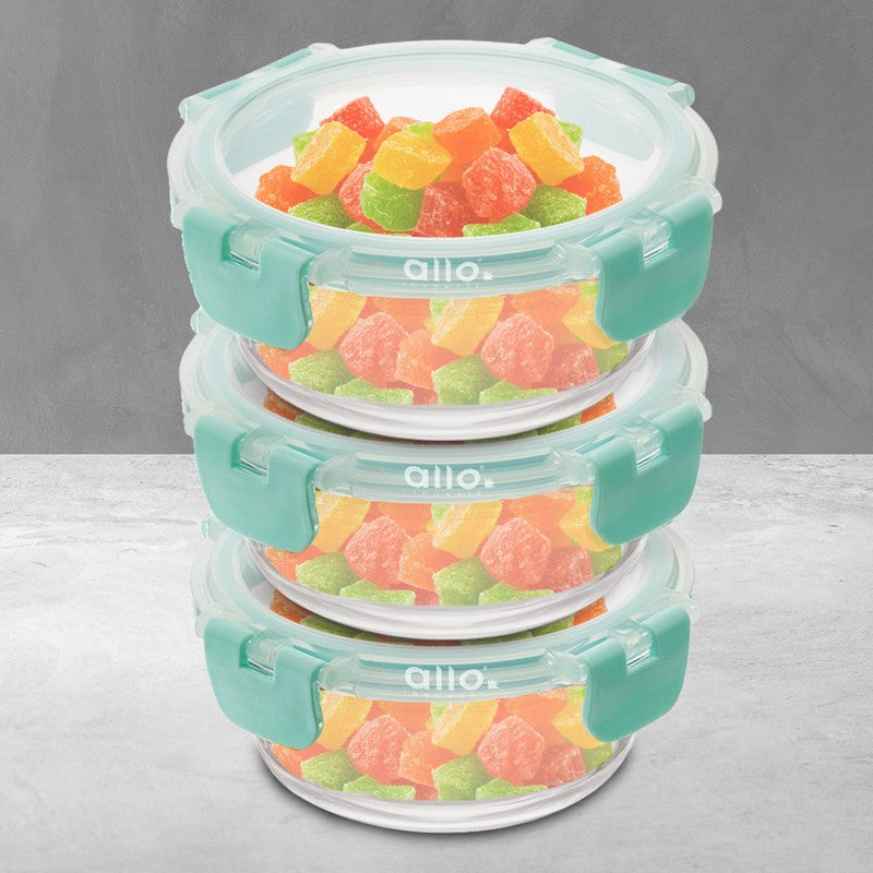 Packor Leak Proof Glass Lunch Box (215 mL Each) - Set Of Three media 5