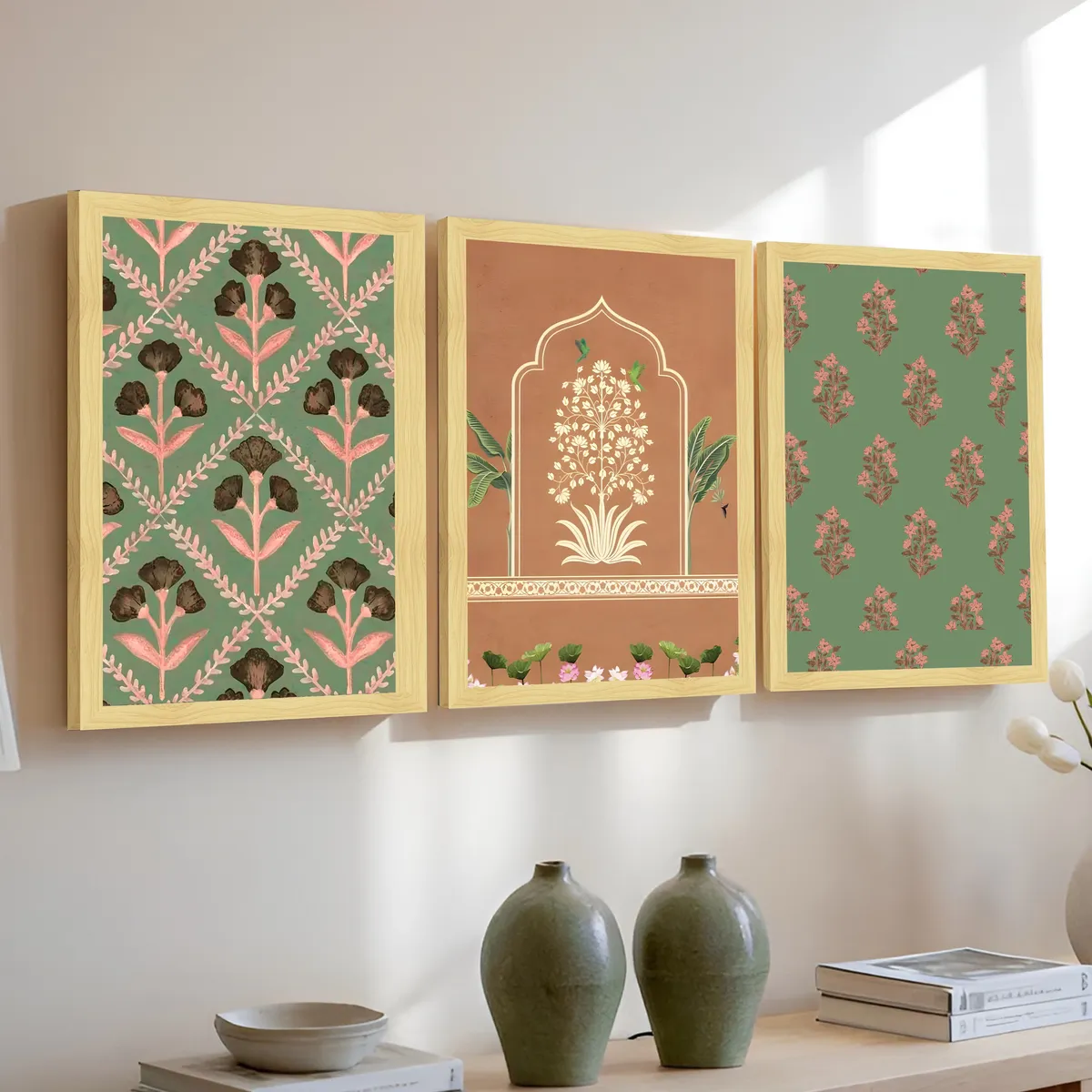 Royal Arch & Floral Motif Wall Art - Set Of Three media 3