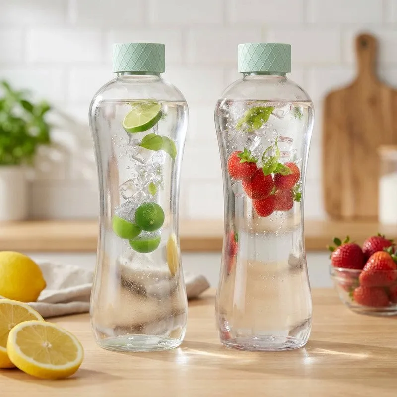 Rioware Quiet Flow Water Bottle (Blue, Green, 1000 mL Each) - Set Of Two media 1