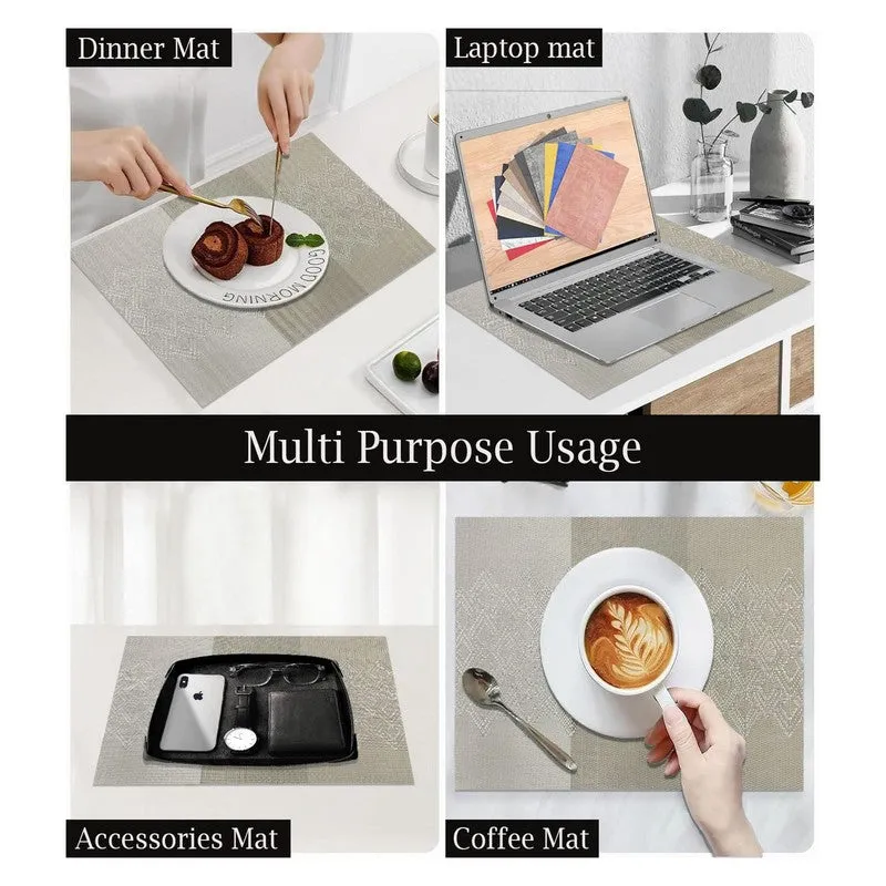 Averin Multicolor Rectangle PVC Table Mats - Set Of Four media 5