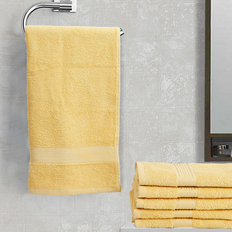 Eva Quick Dry Hand Towel (Yellow) - Set Of Six