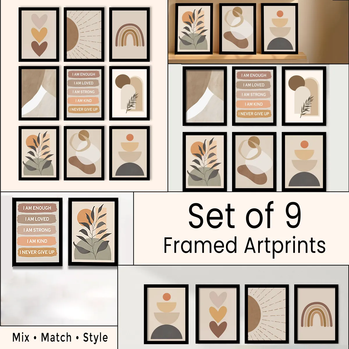 Elaris Paper Wall Art With Frame - Set Of Nine media 4