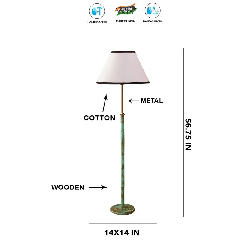 Canyon Glow Wooden Floor Lamp - White & Black media 8