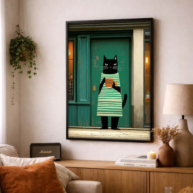 Paws & Brew Wall Painting With Frame media 4