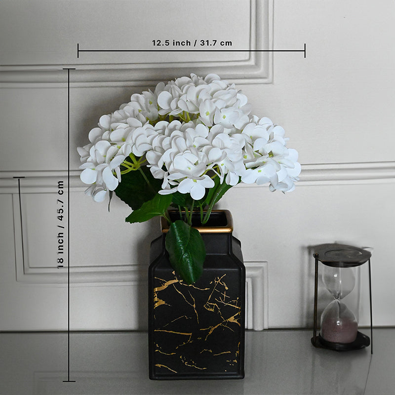 Faux Everlasting Hydrangea Flower Stick - White media 5