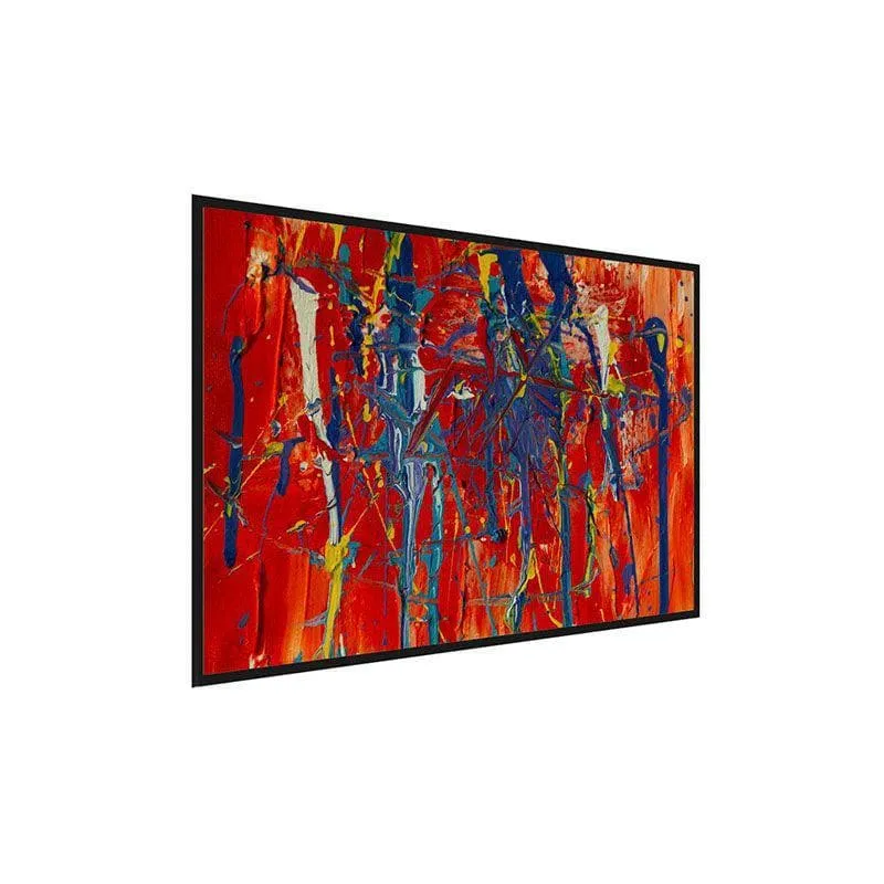 Blue And Red Canvas Wall Painting - Black Frame media 3