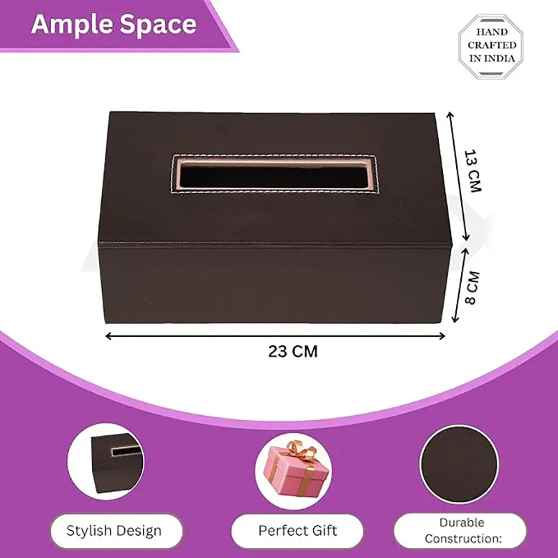 Aveline II Faux Leather Tray With Tissue Holder - Two Piece Set media 6