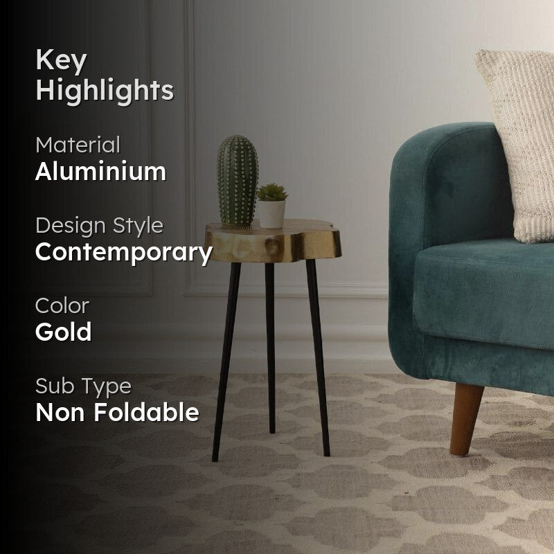 Kora Aluminium Accent Table - Gold media 2