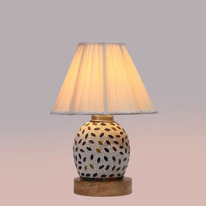 Elyra Pleated Wooden Table Lamp - Multicolor media 6