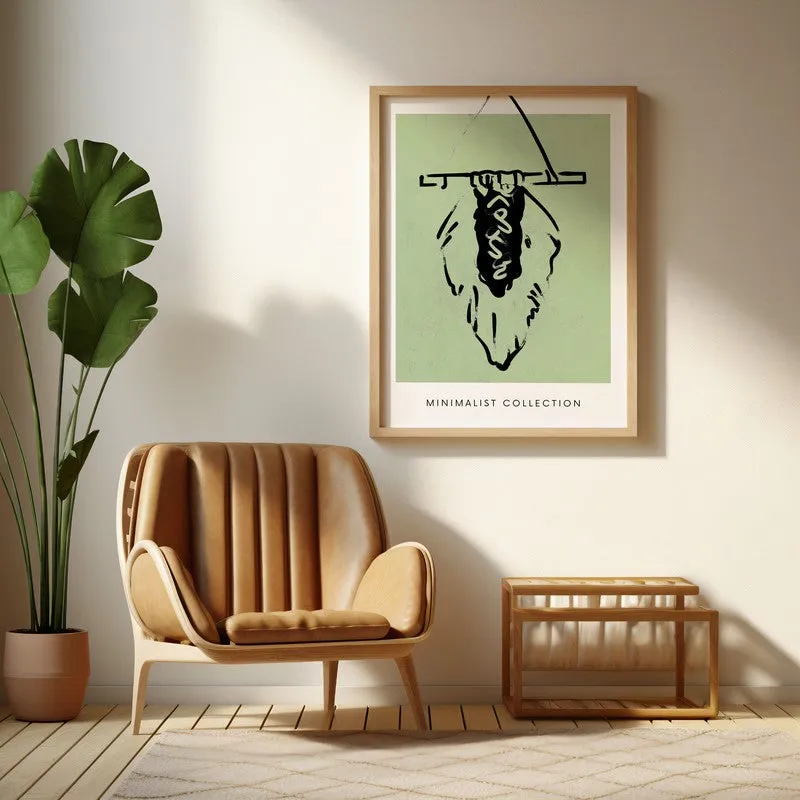 Serene Boho Canvas Wall Painting With Brown Frame media 6