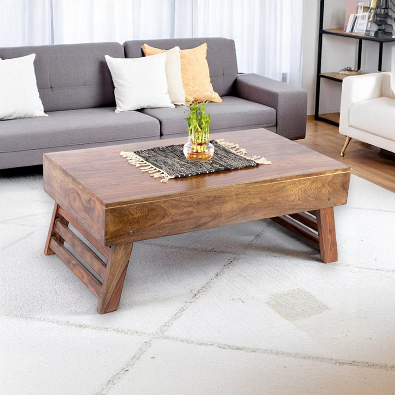 Arvion Sheesham Wooden Center Table - Light Brown