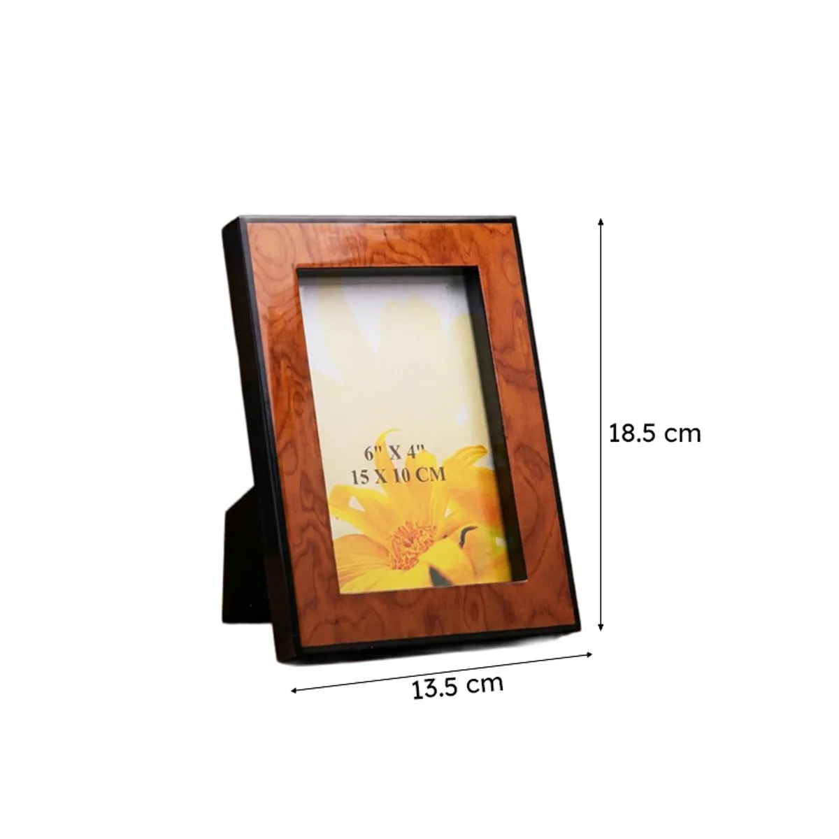 Photo frame shown with visible height and width measurements
