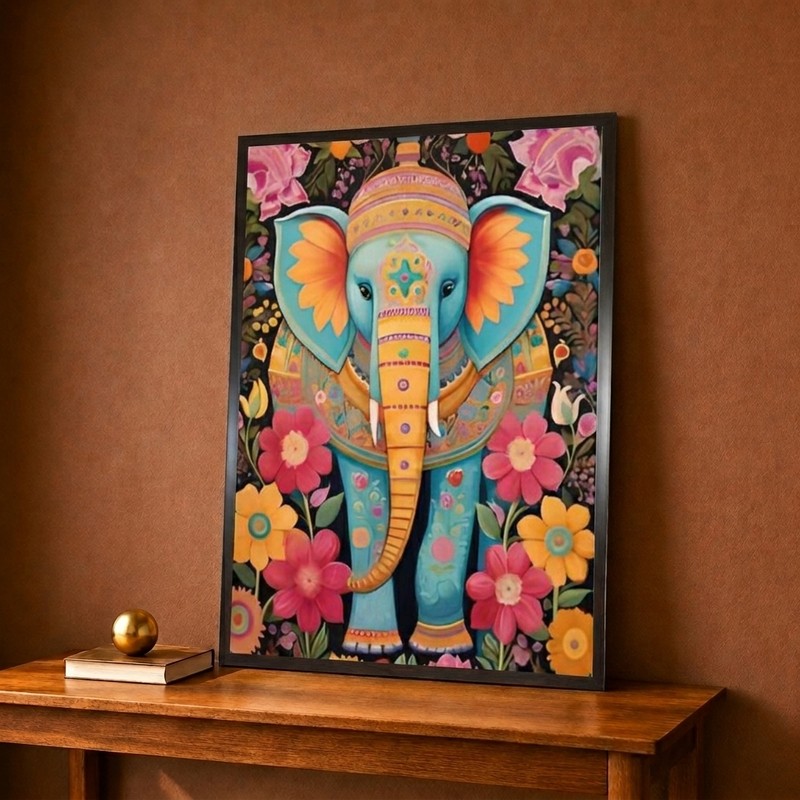 Jewel Elephant Canvas Wall Painting