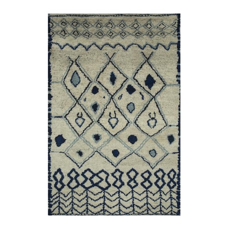 Jaipur Rugs Zayane Hand Knotted Carpet - Beige, Blue - 5 x 8 ft