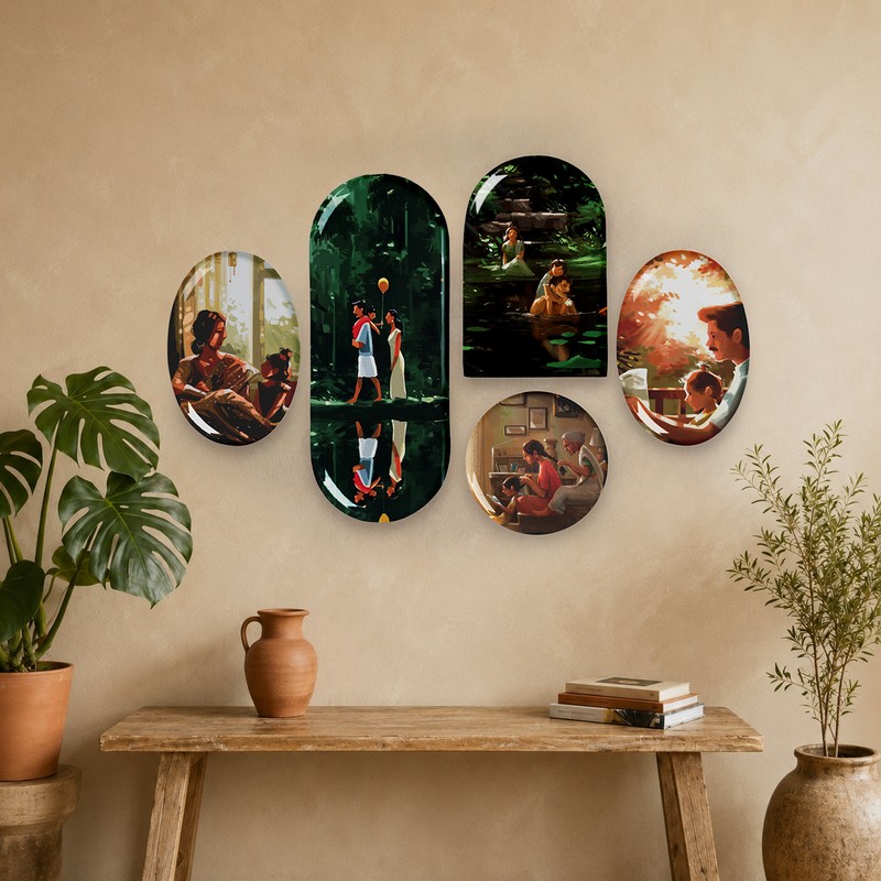 Whispers of Serenity Metal Wall Plates - Set of Five