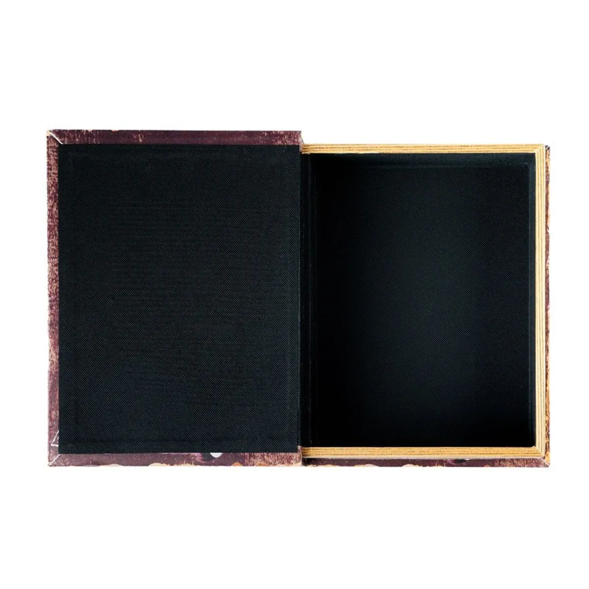Top view of the open storage box showing its lined interior
