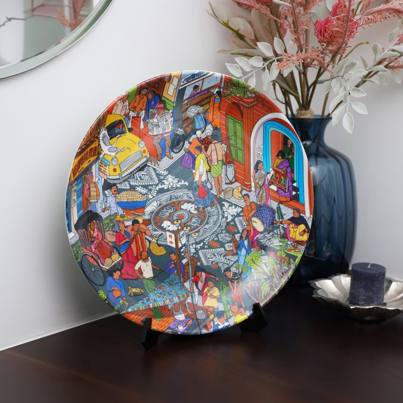 Urban Bazaar Collage Ceramic Wall Plate