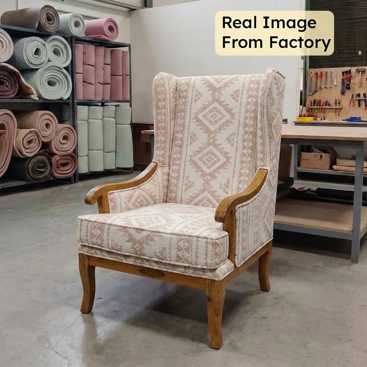 Linea Lounge Chair - Brown & Beige