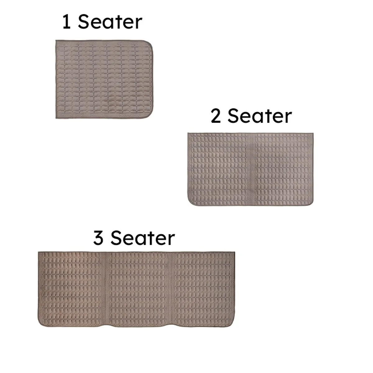 Illustration showing the cover shapes for one, two and three seaters