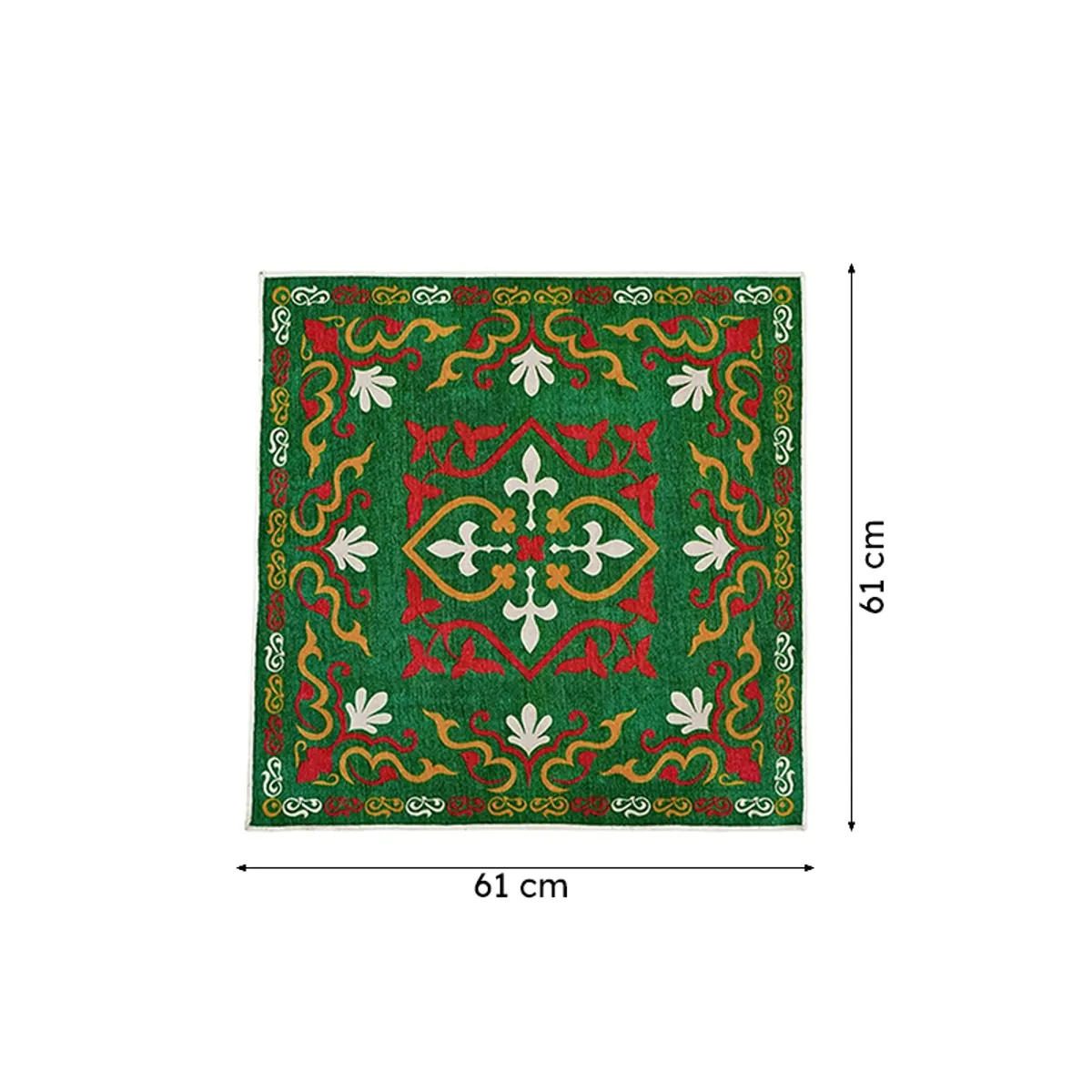 Divine Aangan Prayer Mat (Green) - 550 GSM