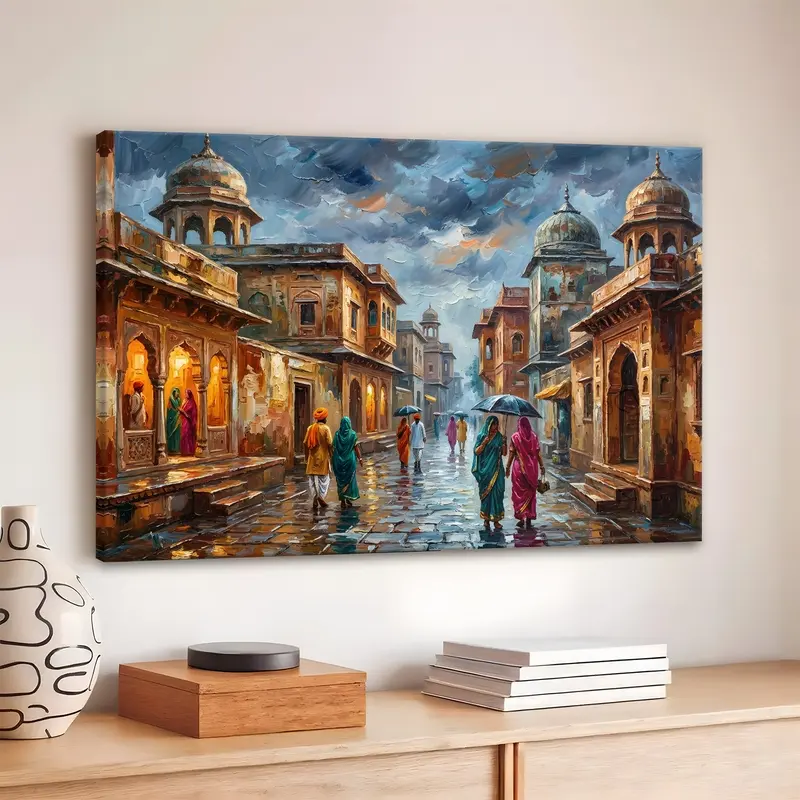 Historic Market Street Canvas Wall Painting
