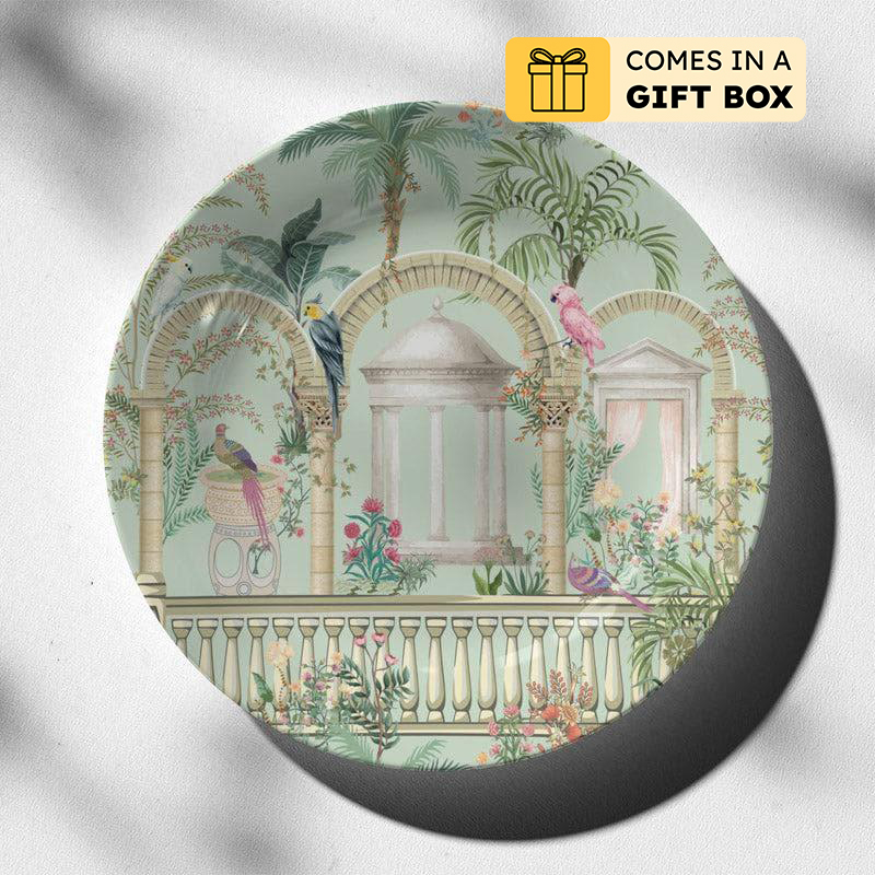 Greek Inspired Mughal Garden Wall Plate - Medium