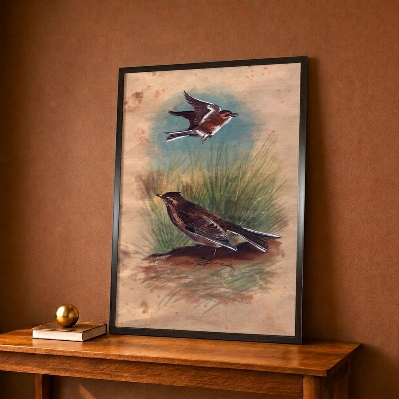 Songbirds In The Meadow Canvas Wall Painting