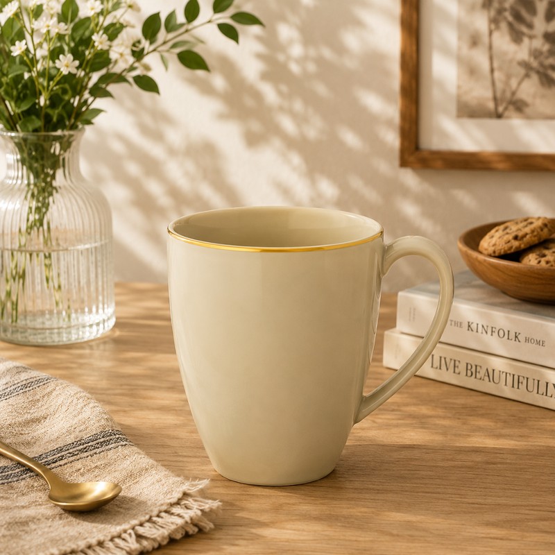 Noritake Risveglio Porcelain Coffee Mug (Gold & Ivory) - 380 mL - 380 mL