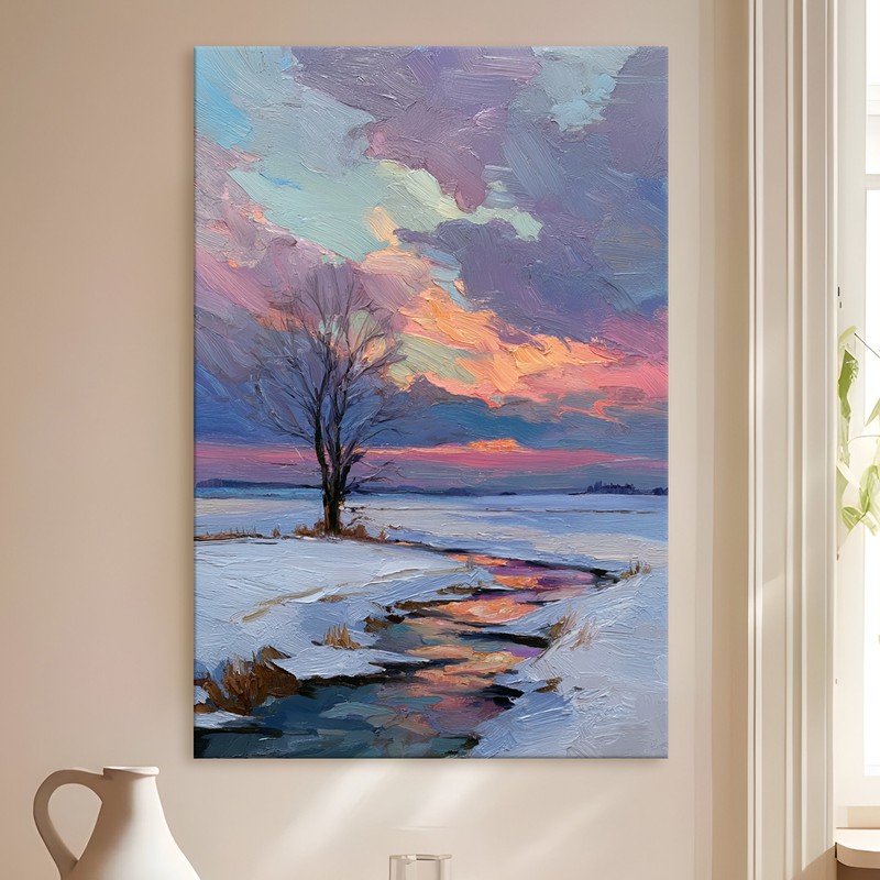 Frozen Horizon Gallery Wrapped Canvas Wall Painting