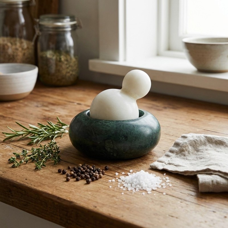 Eclipse Marble Mortar & Pestle