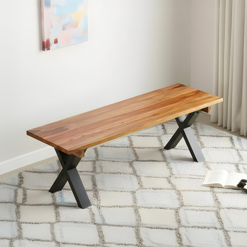 Cynex Sheesham Wooden Bench - Brown