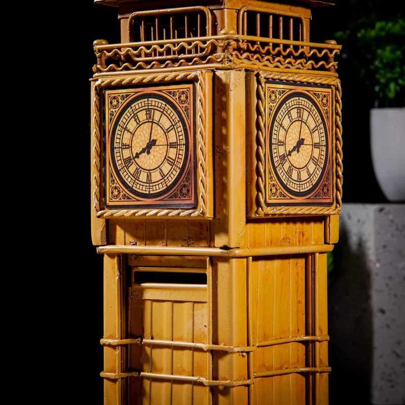Close-up of the clock face and upper section of the tower showpiece