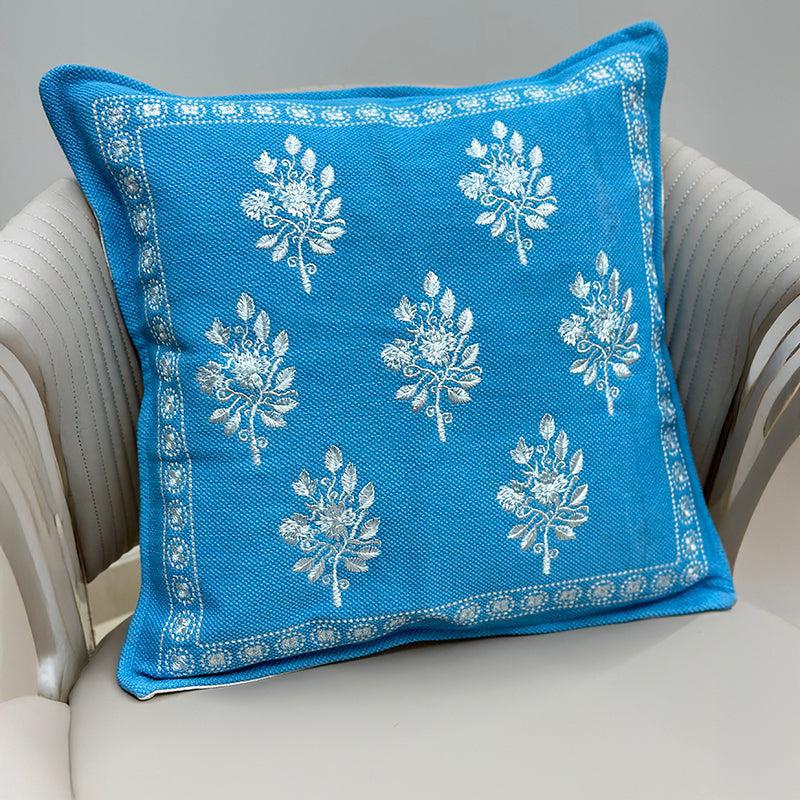Stitch Lab Embroidered Cotton Cushion Cover