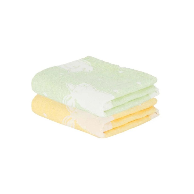 Aluvera Baby Bath Towel (Yellow,Green/300 GSM ) - Pack of 2 - 60 x 120 CM