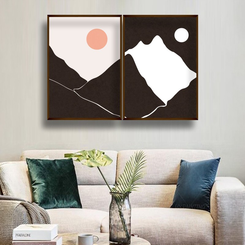Orogeny Canvas Wall Painting - Set of Two