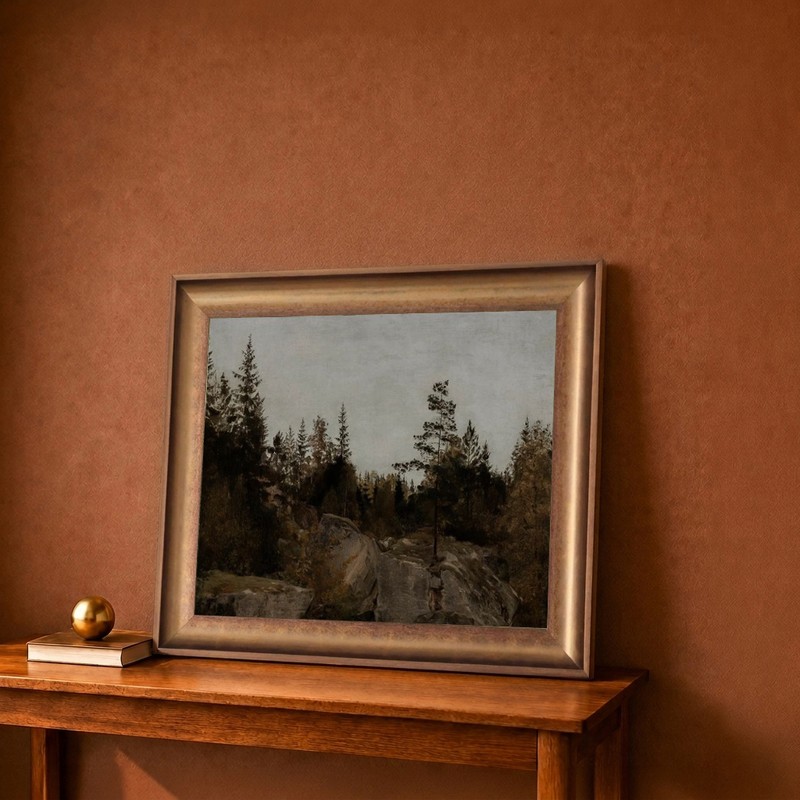 Rocky Forest Canvas Wall Painting