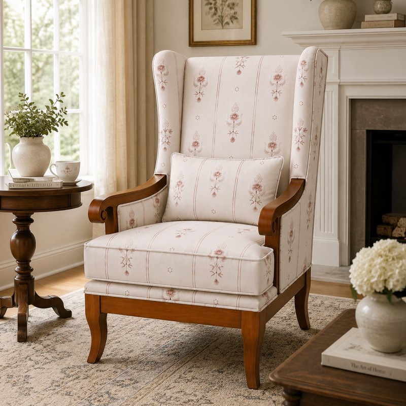 Calmrest Teak Wood & Suede Lounge Chair - White