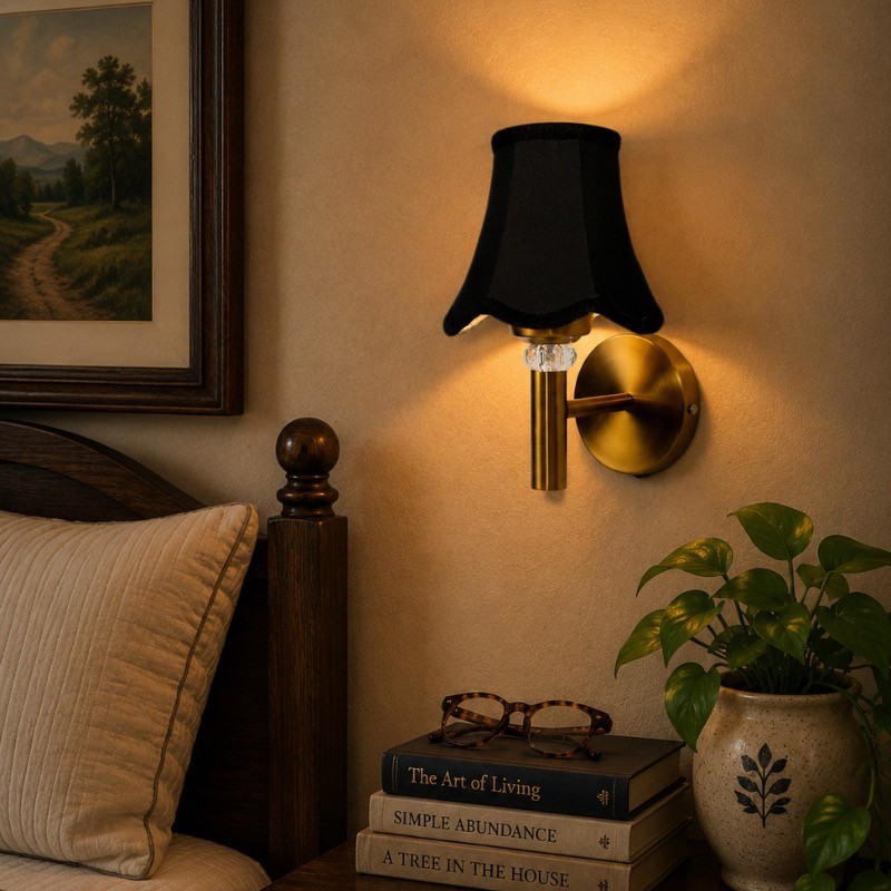 Lunelle Cotton Wall Lamp - Black