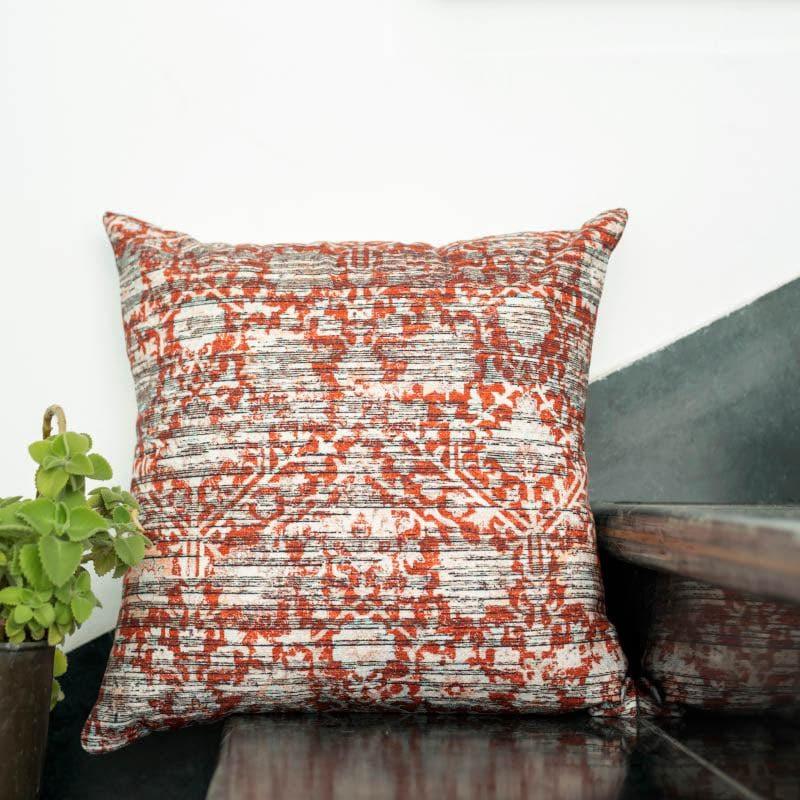 Rust Abstract Print Cushion Cover
