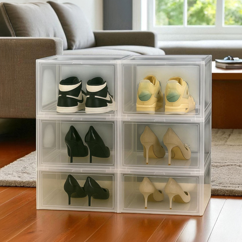 SoleNest ABS Plastic Shoe Rack - Set of Four