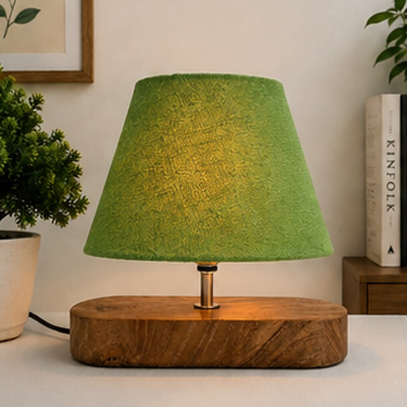 Cambium Wooden Table Lamp - Green