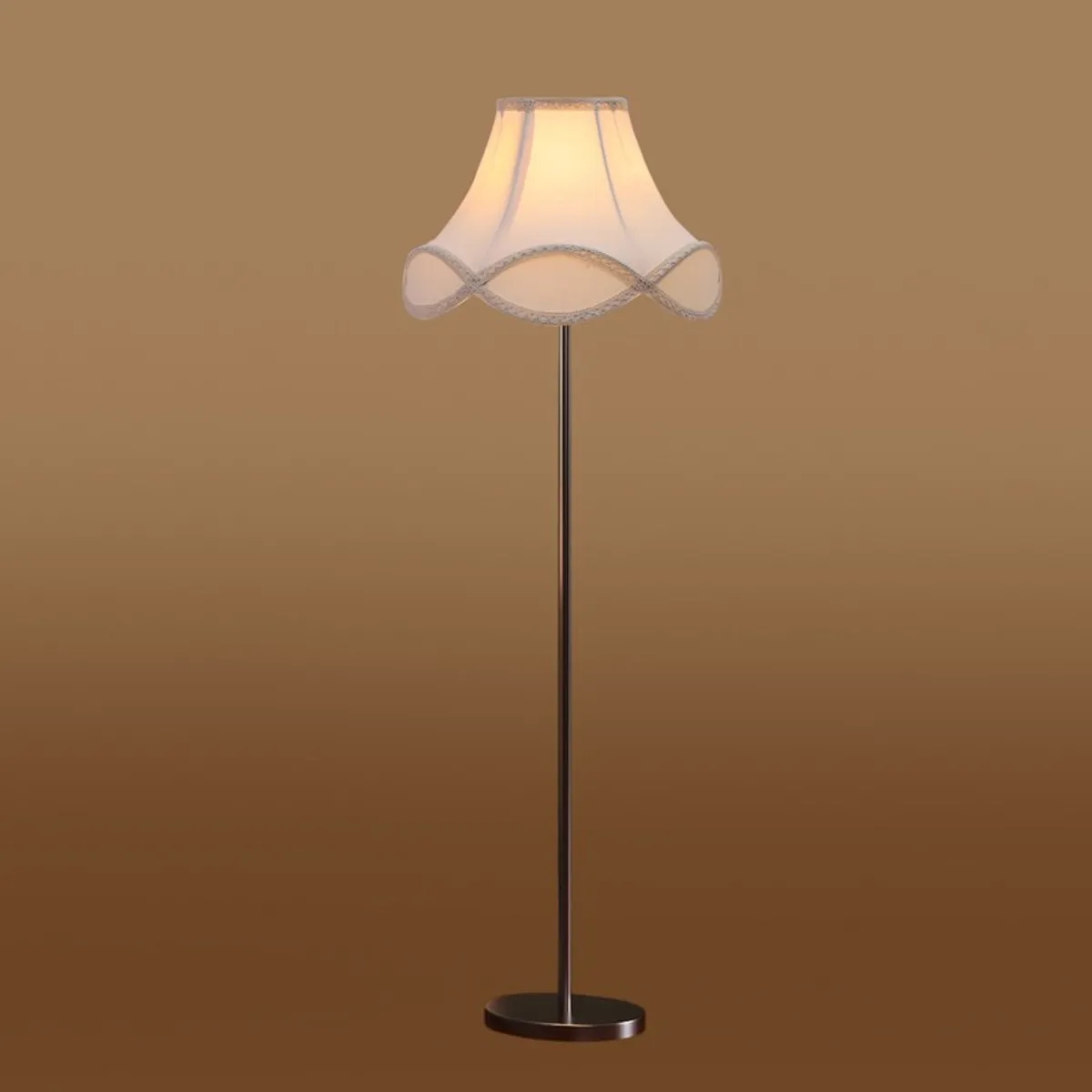Ivory wave floor lamp isolated on a white background