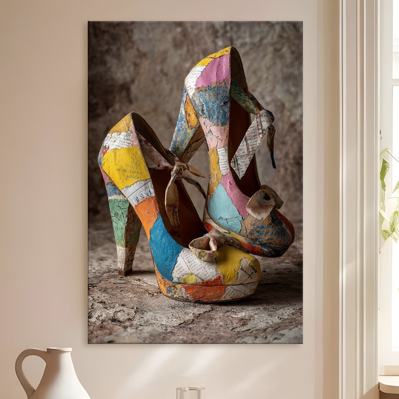 Colorful Heels Gallery Wrapped Canvas Wall Painting