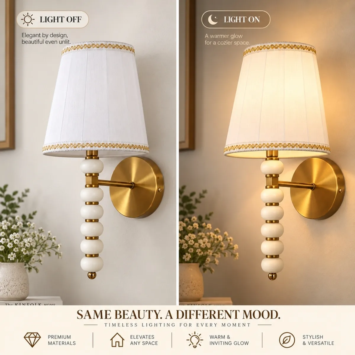 Lumiere Metal & Fabric Wall Lamp