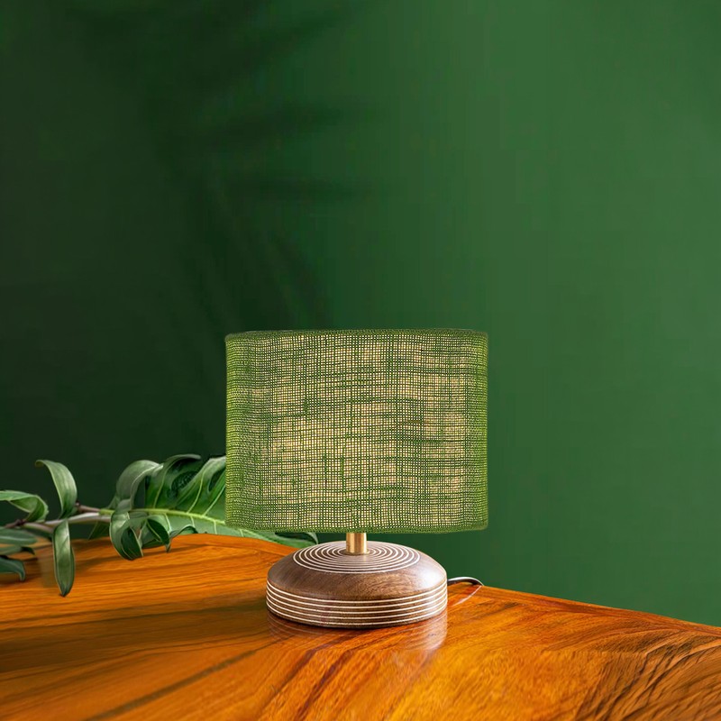 Vireo Wooden Table Lamp - Green