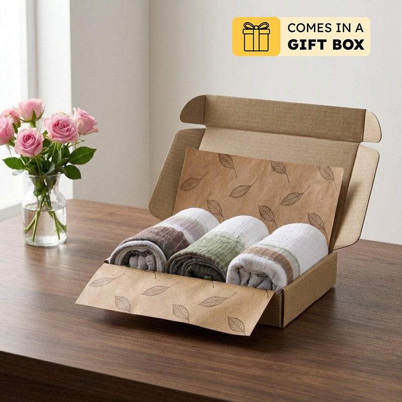 Rang Mahal Cotton Hand Towels (White) - Set Of Three - Bundles