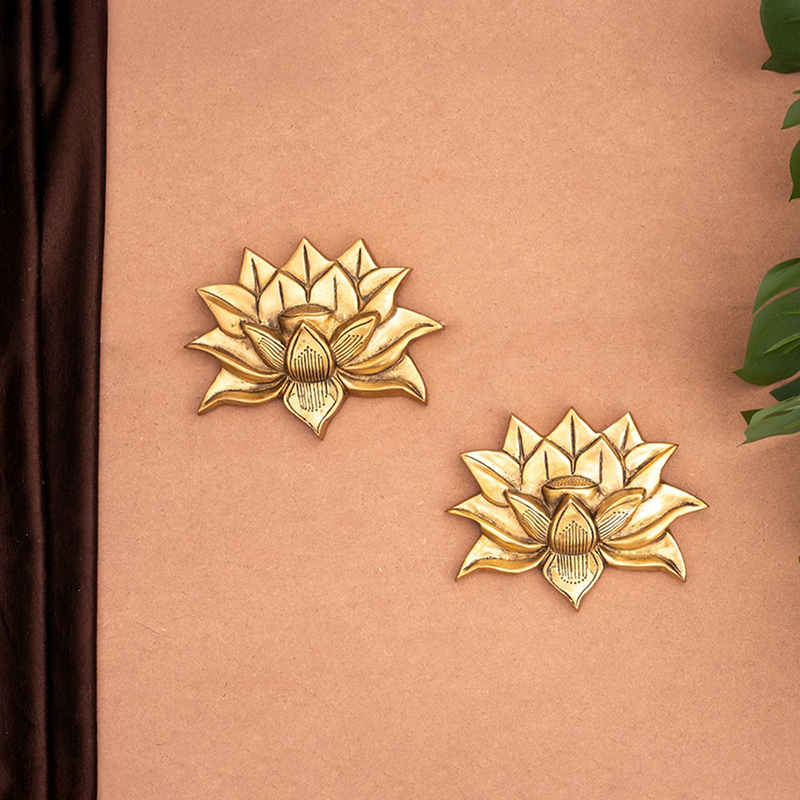 Kamal Pushp Brass Wall Accent
