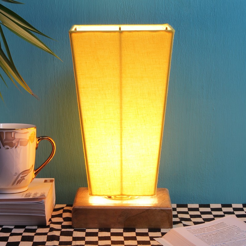 Obconica Wooden Table Lamp - Yellow