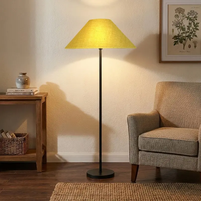 Mustard Glow Jute Floor Lamp