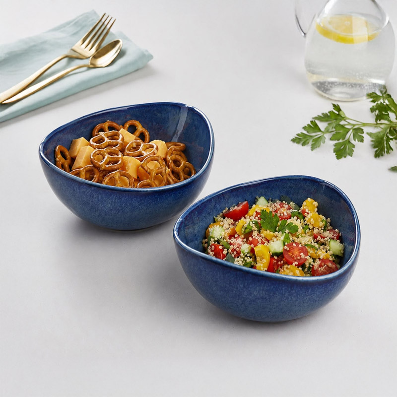 Brisa Ceramic Snack Bowl (500 mL Each) - Set of Two